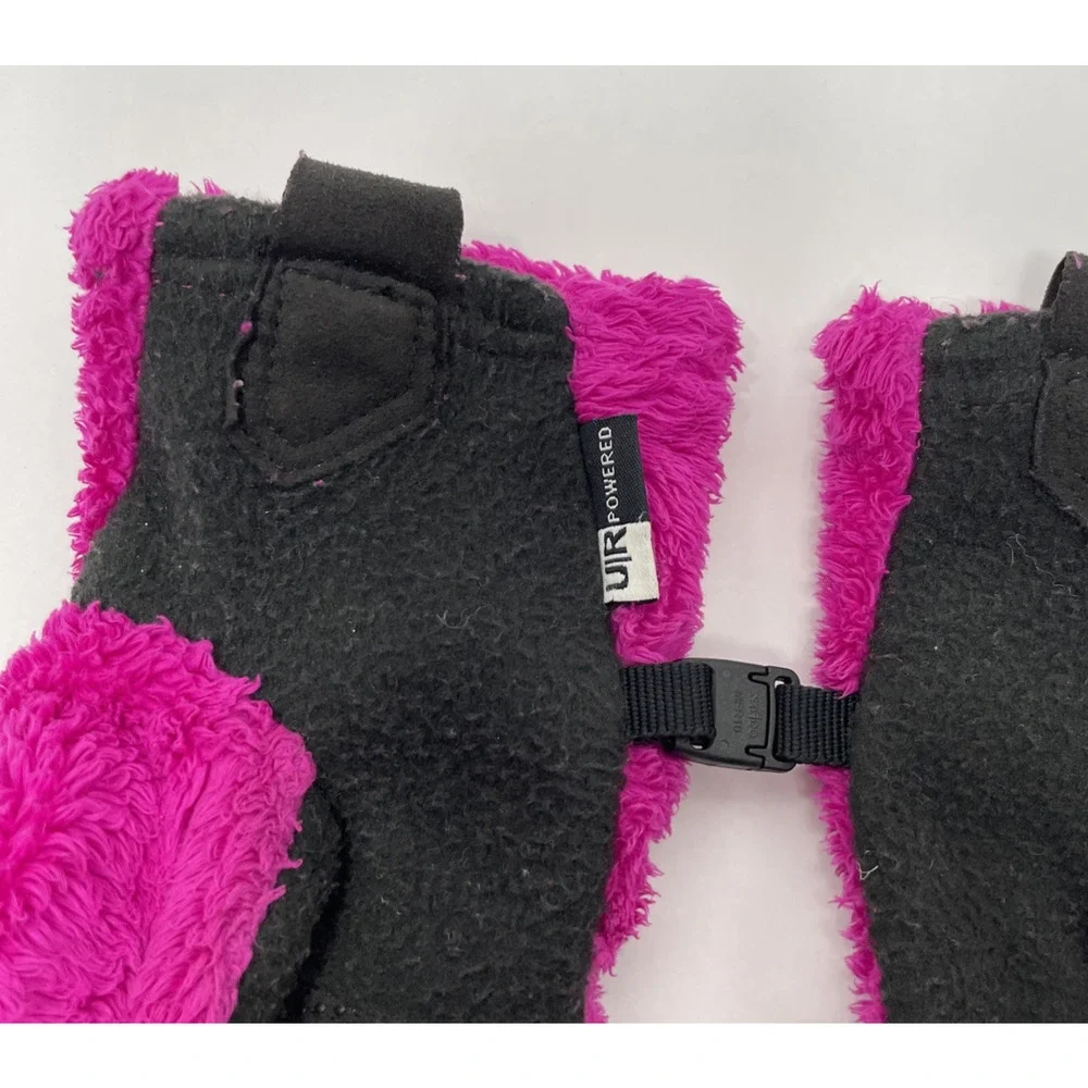THE NORTH FACE Fleece Gloves Girls Fuchsia Pink Charcoal Gray Small